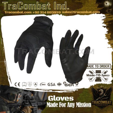 TraCombat Stealth Vented Tactical Gloves – Goatskin Palm, Breathable Mesh, Impact Protection for Riding & Outdoor Use