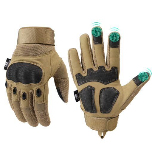 actical Gloves for Men, Touch Screen Airsoft Gloves with Hard Knuckle for Hunting, Paintball, Hiking, Camping
