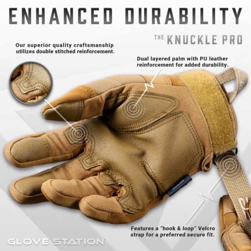 TraCombat Original Covert Tactical Work Gloves – Touchscreen Compatible, Durable Grip for Multi-purpose Use - Image 3