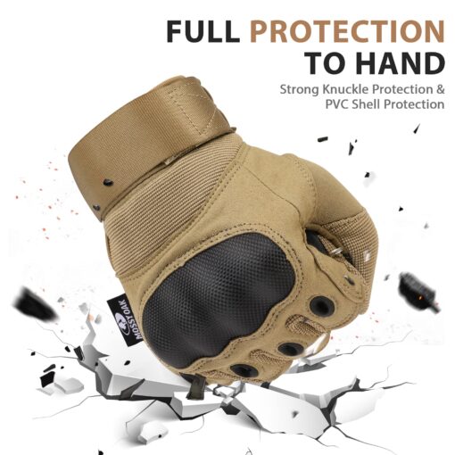 actical Gloves for Men, Touch Screen Airsoft Gloves with Hard Knuckle for Hunting, Paintball, Hiking, Camping