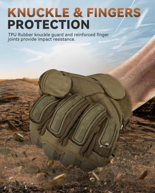 Tactical Gloves — Hard knuckle, touchscreen-ready & built for action. Perfect for hunting, paintball, airsoft & hiking. - Image 3