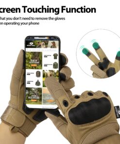 actical Gloves for Men, Touch Screen Airsoft Gloves with Hard Knuckle for Hunting, Paintball, Hiking, Camping