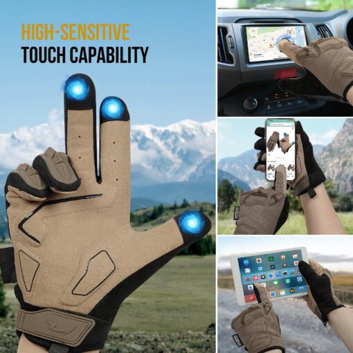 TraCombat Tactical Motorcycle Gloves for Men – Touchscreen, Soft Palm Pads, Breathable & Protective for Riding, Hunting, Cycling, Outdoor Work - Image 4