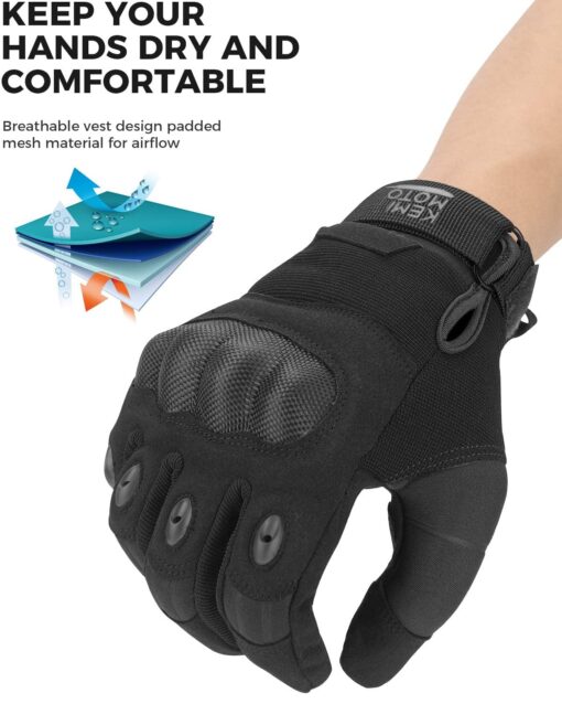 TraCombat Ranger Tactical Gloves – Hard Knuckle, Touchscreen Ready, Breathable for Shooting & Outdoor Gear - Image 6
