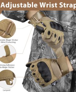actical Gloves for Men, Touch Screen Airsoft Gloves with Hard Knuckle for Hunting, Paintball, Hiking, Camping