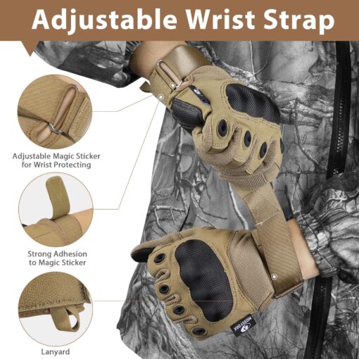 actical Gloves for Men, Touch Screen Airsoft Gloves with Hard Knuckle for Hunting, Paintball, Hiking, Camping