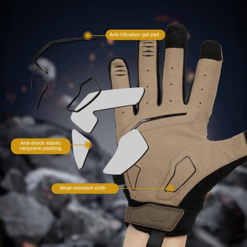 TraCombat Tactical Motorcycle Gloves for Men – Touchscreen, Soft Palm Pads, Breathable & Protective for Riding, Hunting, Cycling, Outdoor Work - Image 6