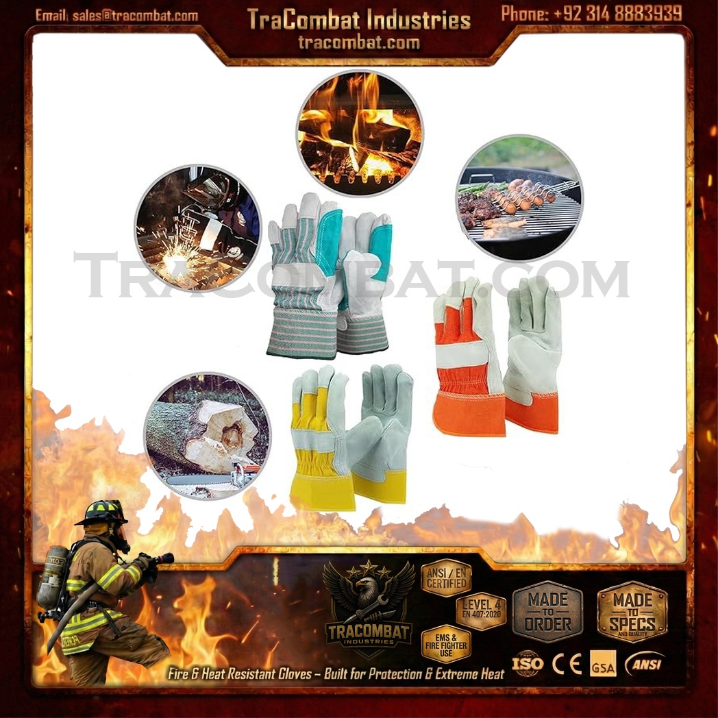 TraCombat Forge Pro Heat & Fire Resistant Leather Gloves - Image 2