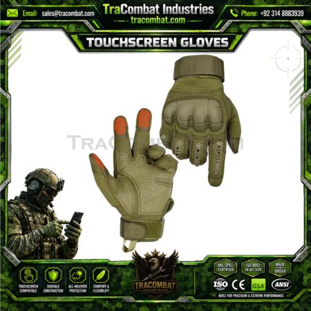 TraCombat Hard Knuckle Silicone Palm Touchscreen Tactical Gloves