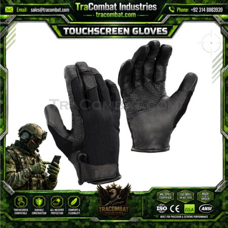 TraCombat Low-Profile Leather Shooting Touchscreen Gloves